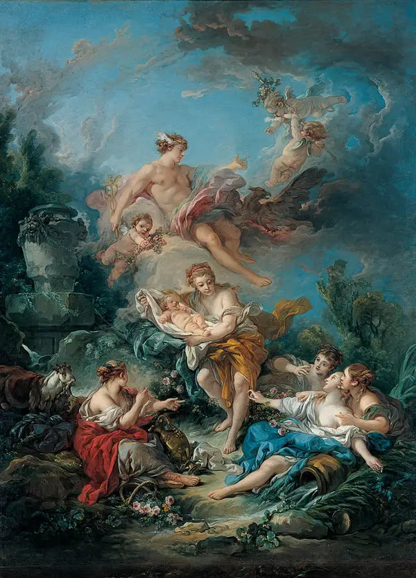 Confident Mercury and the Child Bacchus with the Nymphs of Nysa - François Boucher