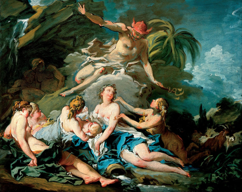 Confident Mercury with the Child Bacchus and the Nymphs of Nysa - François Boucher