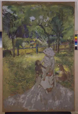 Mother and Child in the Garden (Morning in the Orchard) - Édouard Vuillard