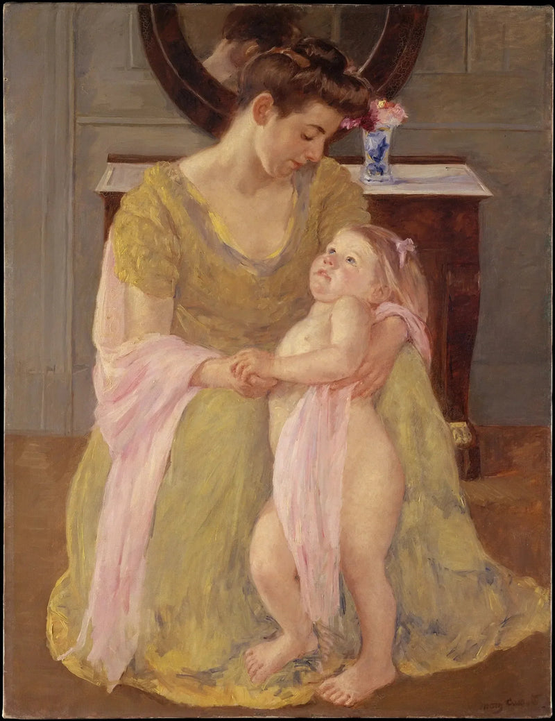 Mother and Child with a Pink Scarf - Mary Cassatt
