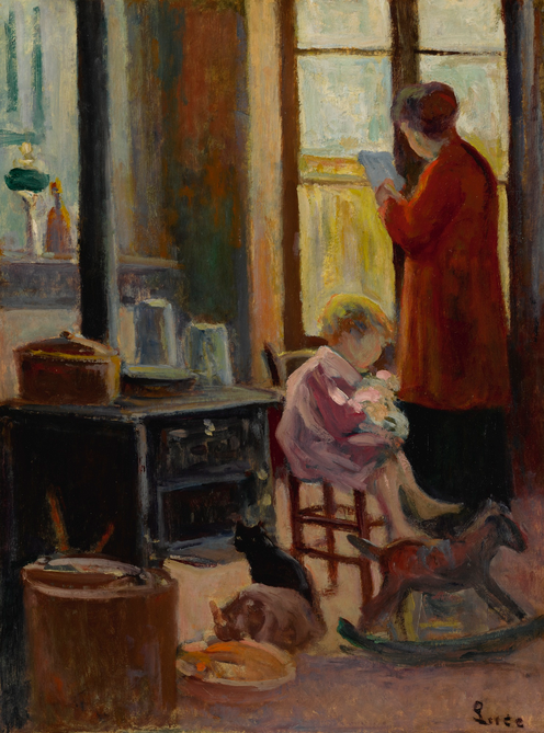 Mother and Child in the Kitchen - Maximilien Luce