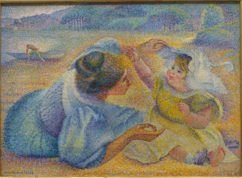 Mother playing with her child - Henri-Edmond Cross