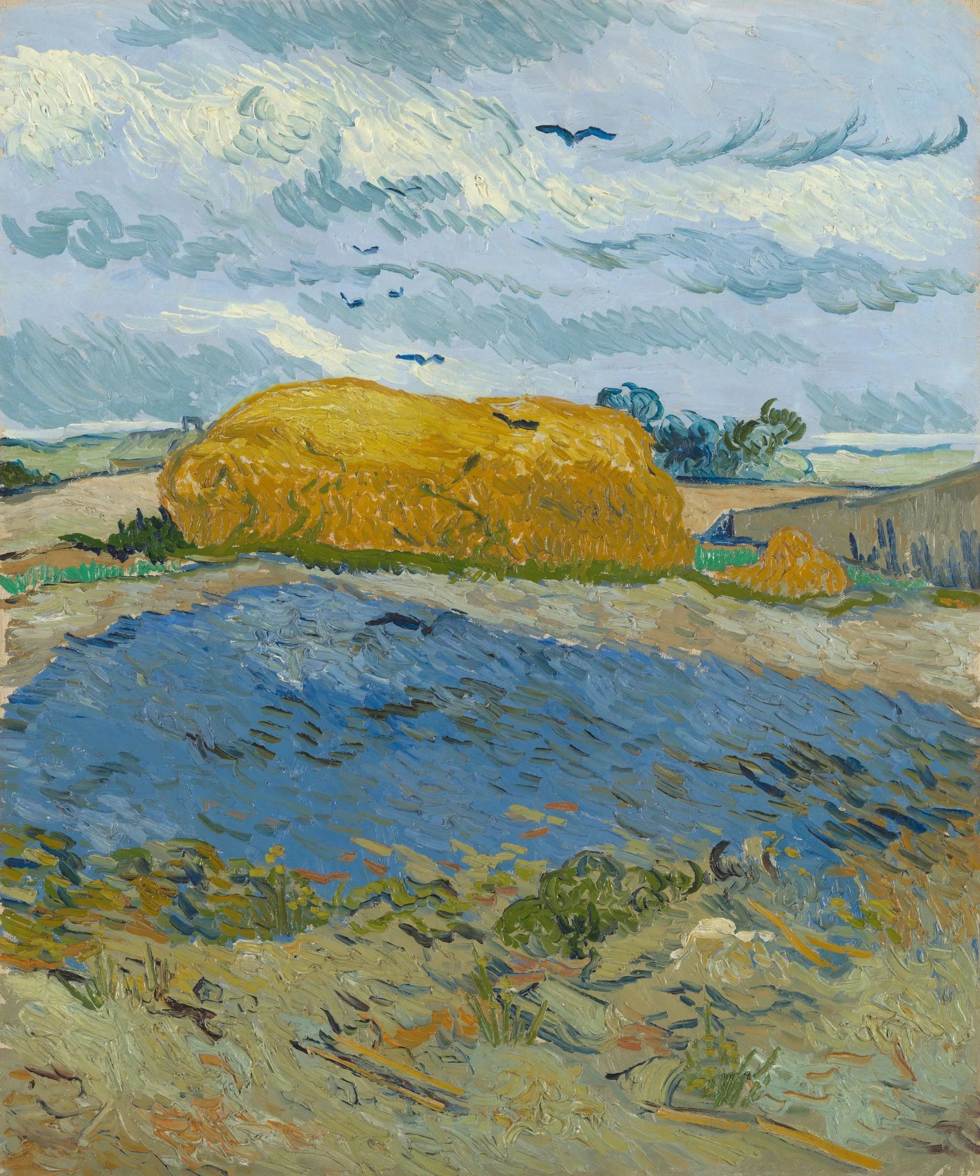 Meule de blé sous un ciel nuageux de Vincent van Gogh, Kröller-Müller Museum