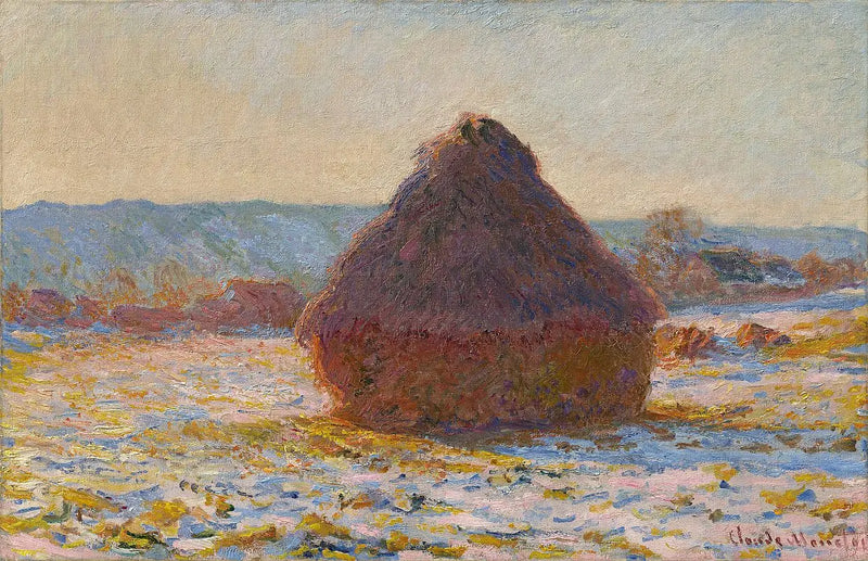 Mill, snow effect, sun - Claude Monet