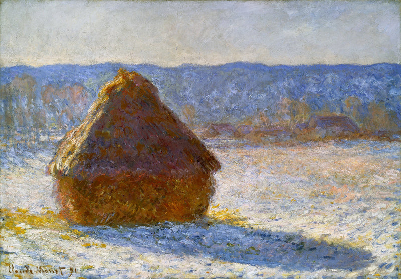 Haystacks, snow effect, in the morning - Claude Monet