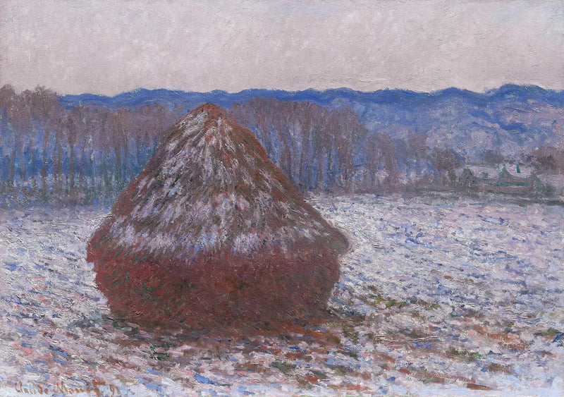 Grinding wheel, snow effect, in the morning W1280 - Claude Monet