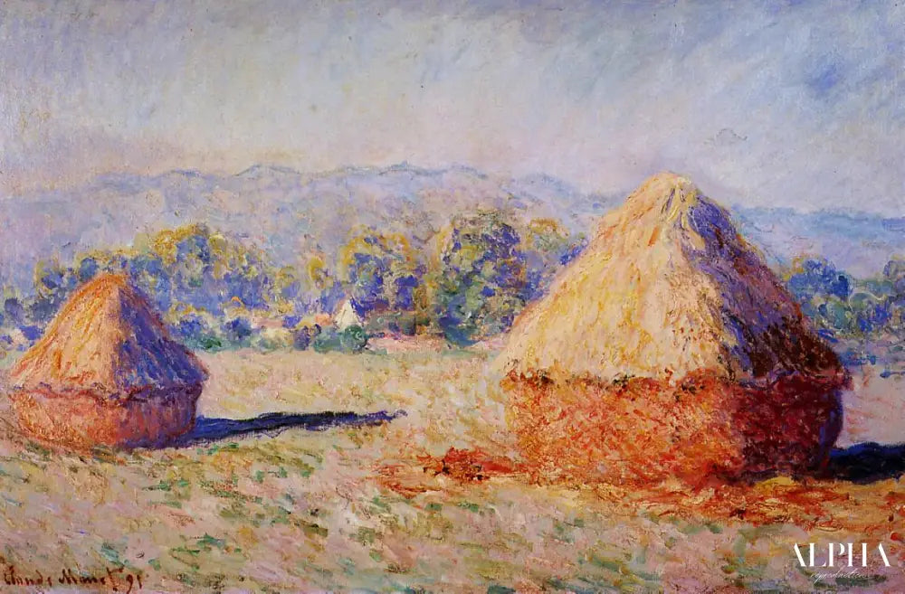 Meules au soleil, effet du matin - Claude Monet - Reproductions de tableaux et peintures haut de gamme