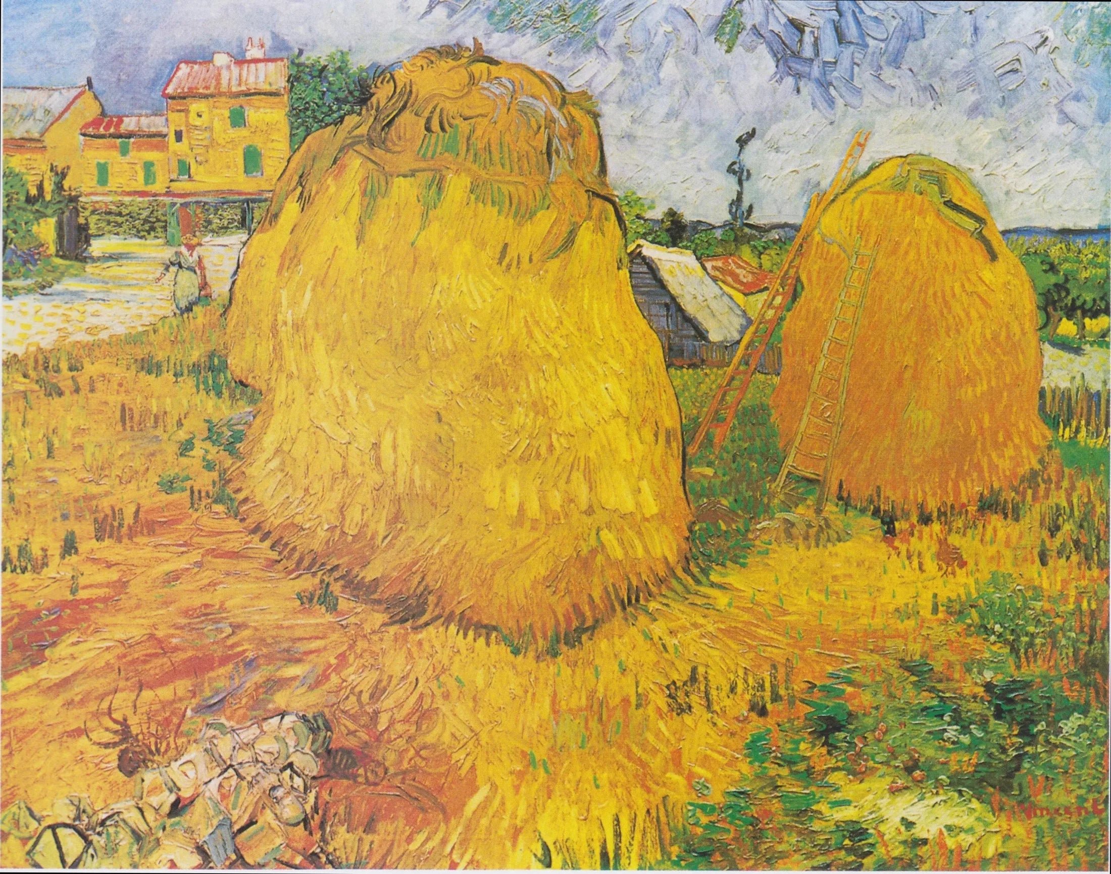 Meules de foin en Provence - Vincent van Gogh image 1 reproduction artisanale de tableau