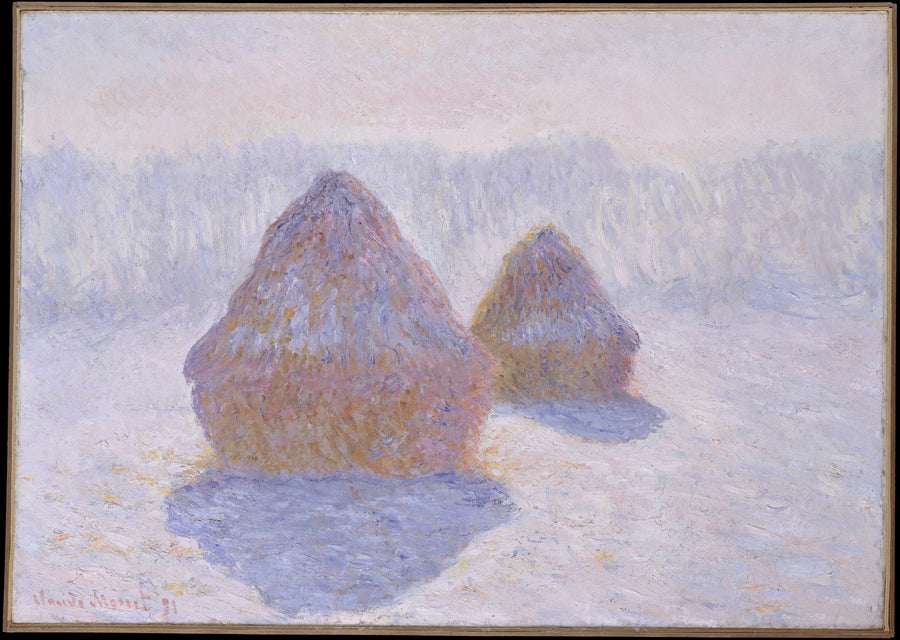 The Haystacks: Snow Effect - Claude Monet