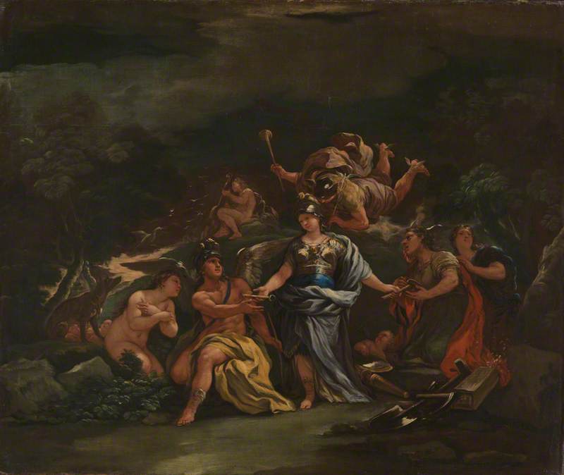 Minerva, Protector of the Arts and Sciences - Luca Giordano