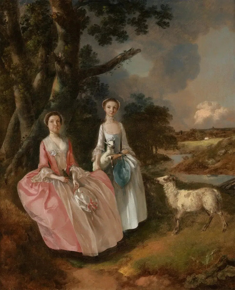 Mrs. Mary Cobbold and Miss Cobbold, with a lamb and a ewe - Thomas Gainsborough