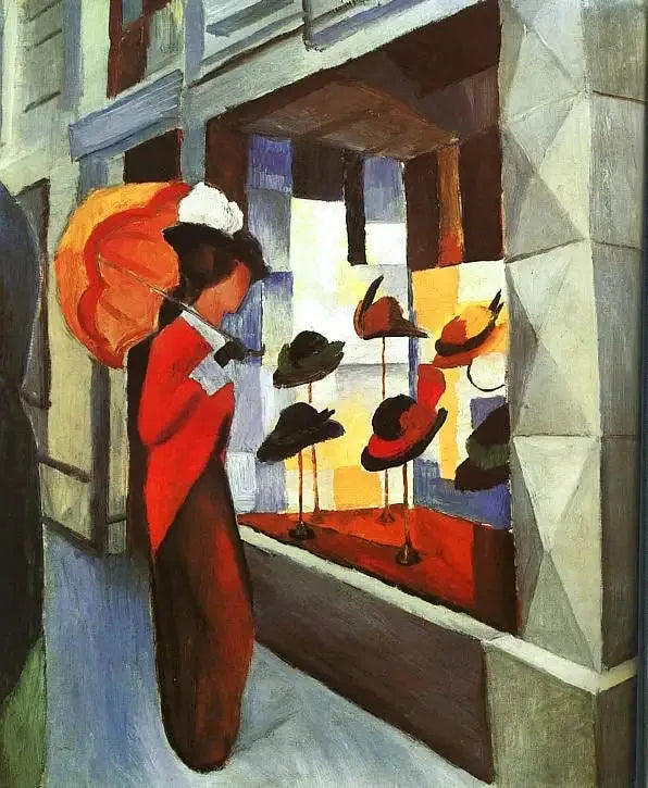 Woman with Parasol in Front of the Milliner's Shop - August Macke