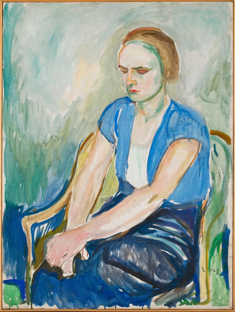 Model with Hands on Knees - Edvard Munch