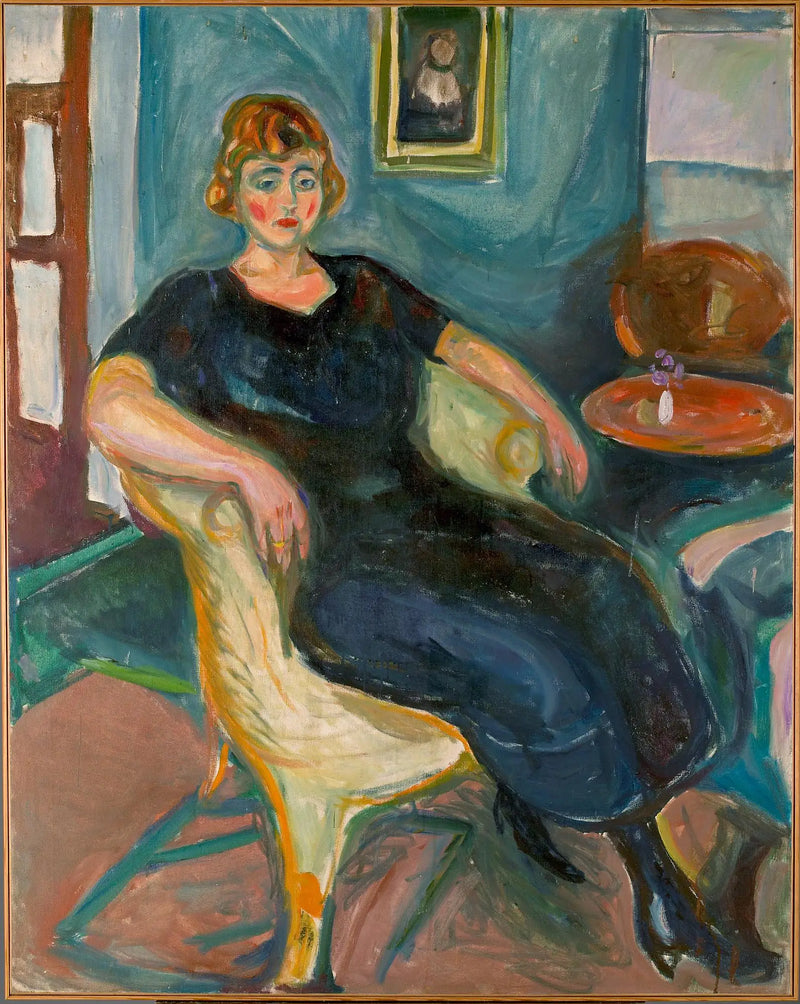 Model in a wicker chair - Edvard Munch