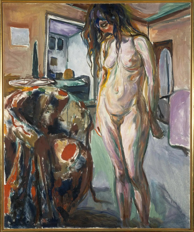 Model near the wicker chair - Edvard Munch