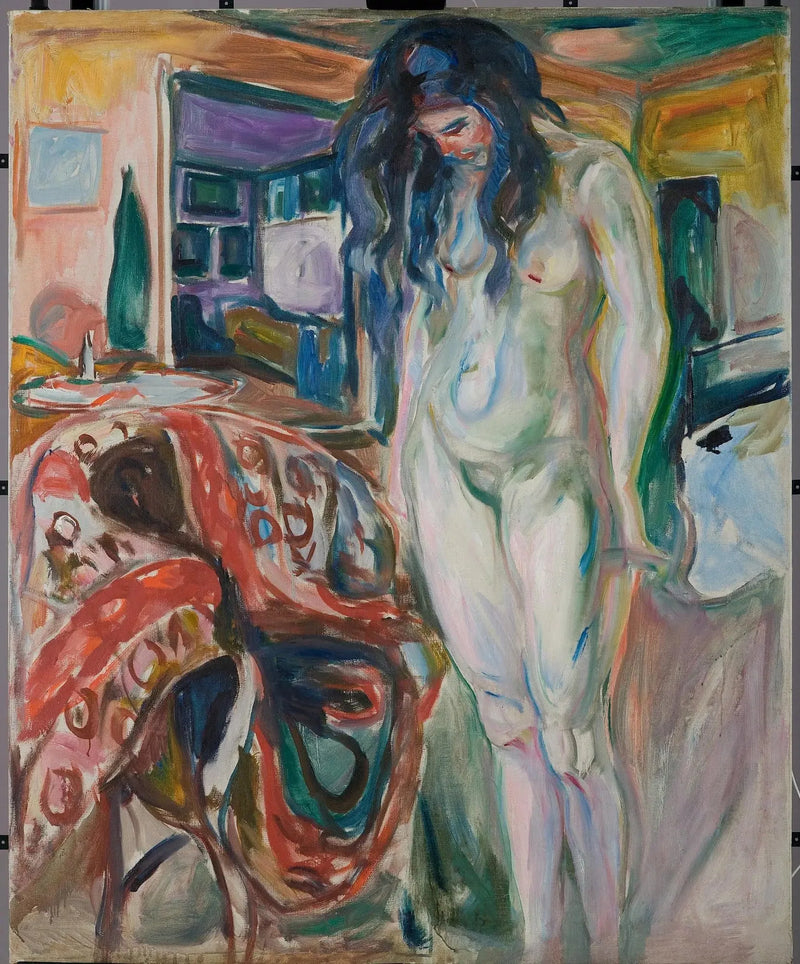 Model near the wicker chair - Edvard Munch