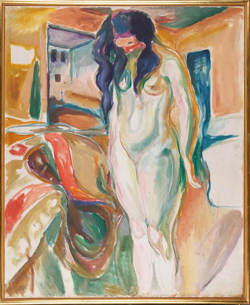 Model near the wicker chair - Edvard Munch
