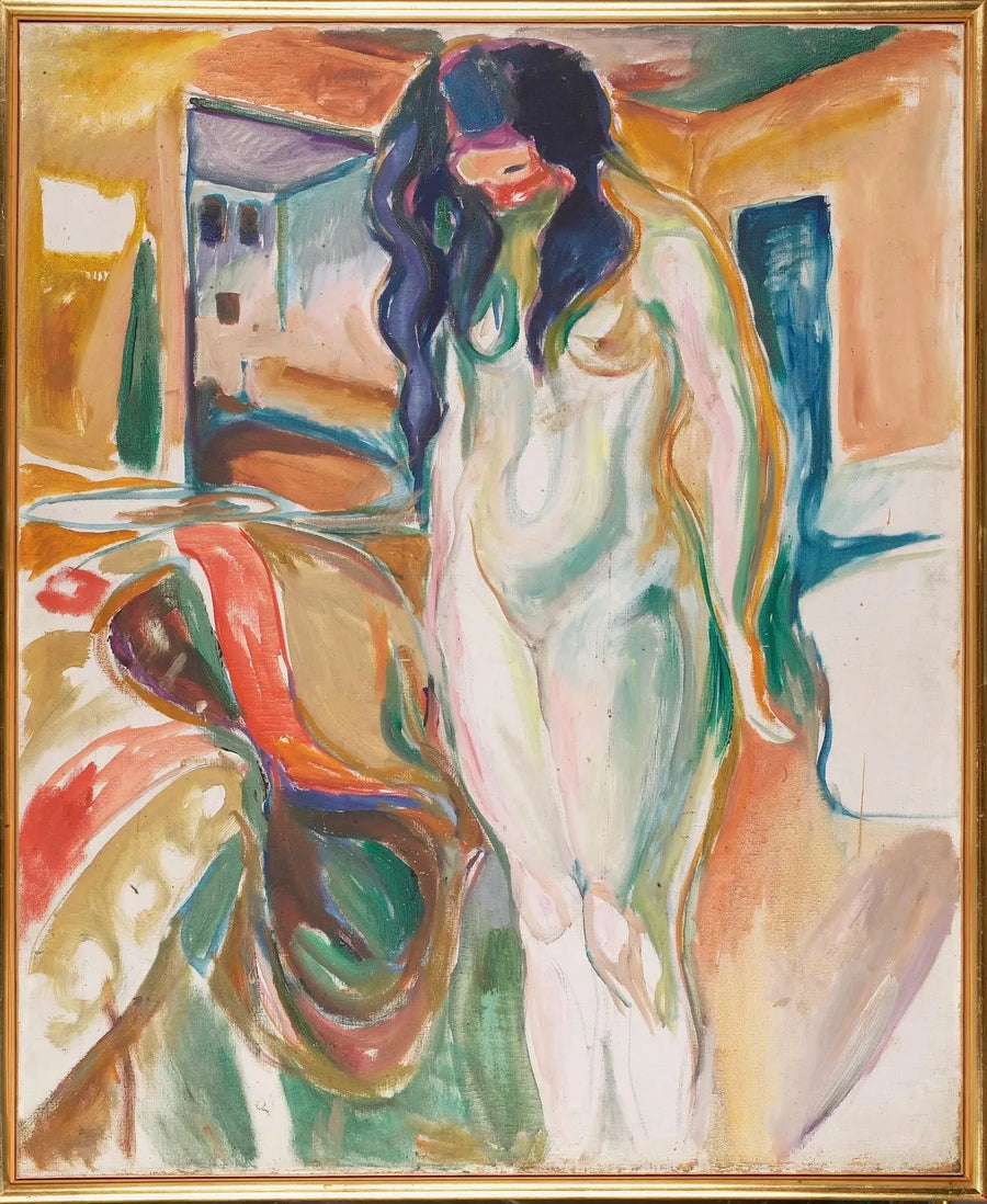 Model near the wicker chair - Edvard Munch