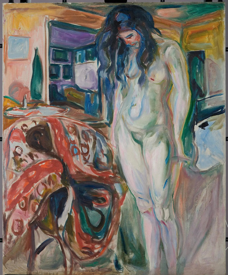 Model near the wicker chair - Edvard Munch