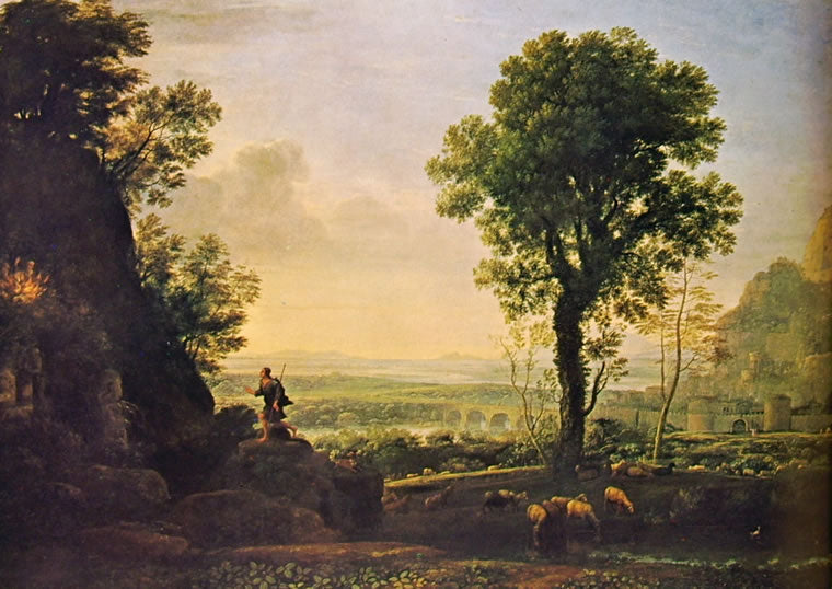 Moses Contemplating the Burning Bush - Claude Lorrain