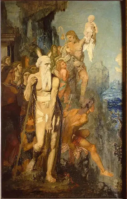 Moses, en vue de la Terre Promise, ôte ses sandales - Gustave Moreau