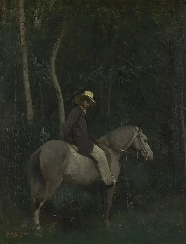 Monsieur Pivot on horseback - Jean-Baptiste Camille Corot