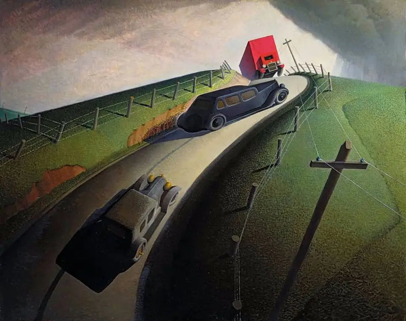 Death on the Mountain Road - Grant Wood