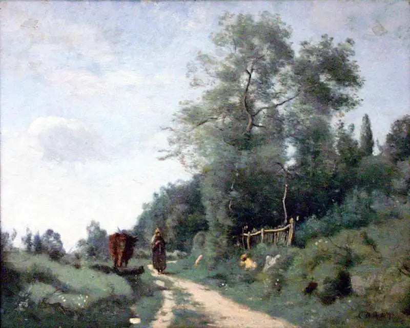 Mortefontaine. The Path to the Small Fence - Jean-Baptiste Camille Corot