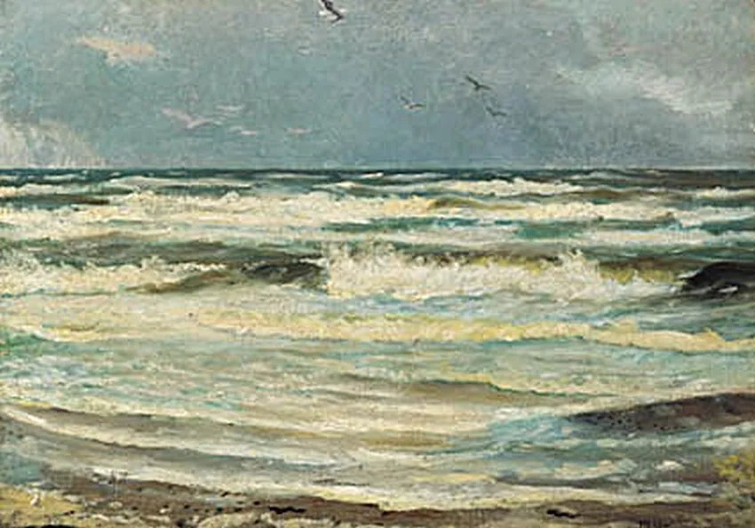 Seagulls at Skagen Sønderstrand. -Michael Peter Ancher