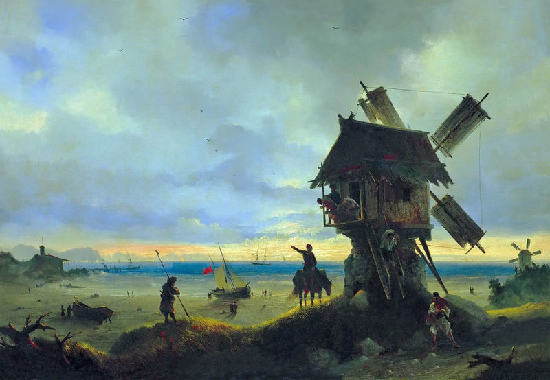 Windmill by the Sea - Ivan Aïvazovski