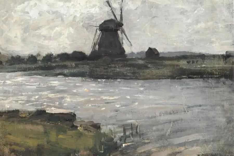 Oostzijdse Mill viewed from the quay of the Landzicht farm - Piet Mondrian