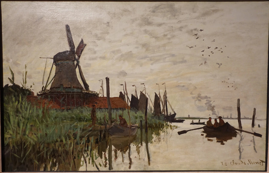 Windmill and boats near Zaandam W177 - Claude Monet