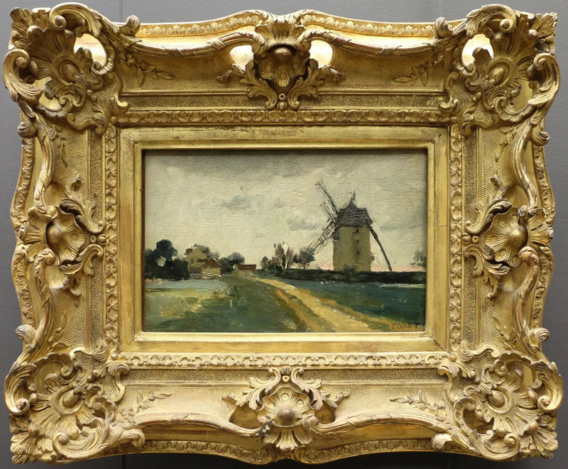 Twin windmills on the Picardy hill - Jean-Baptiste Camille Corot