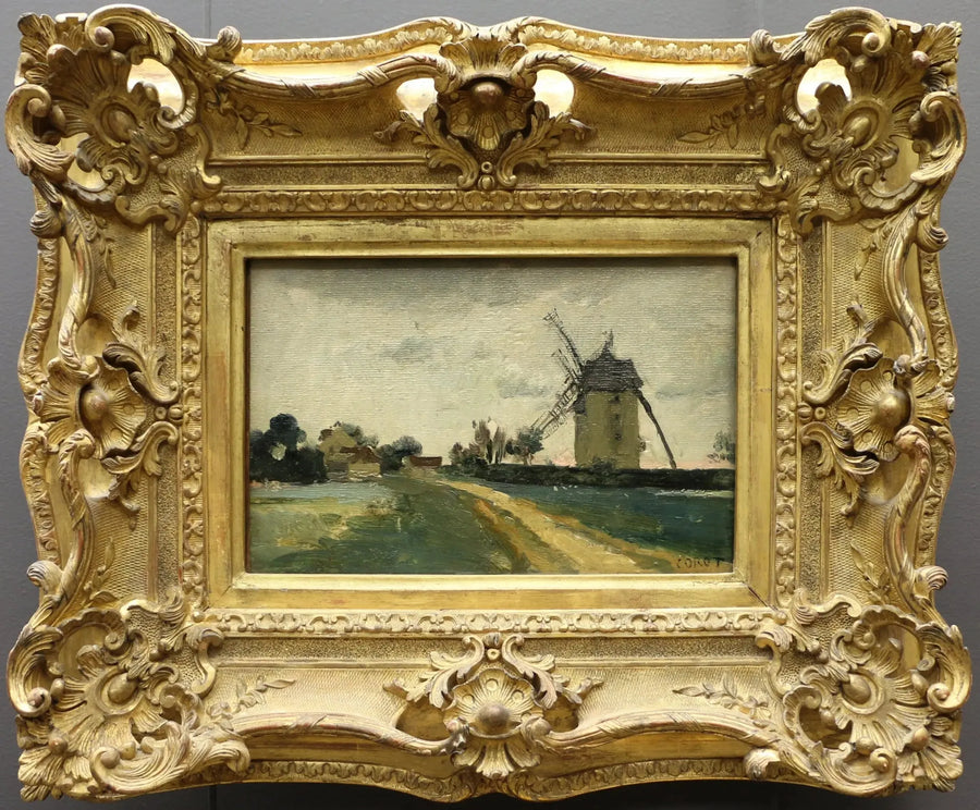 Twin windmills on the Picardy hill - Jean-Baptiste Camille Corot