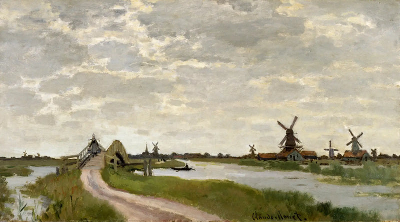 Windmills near Zaandam - Claude Monet