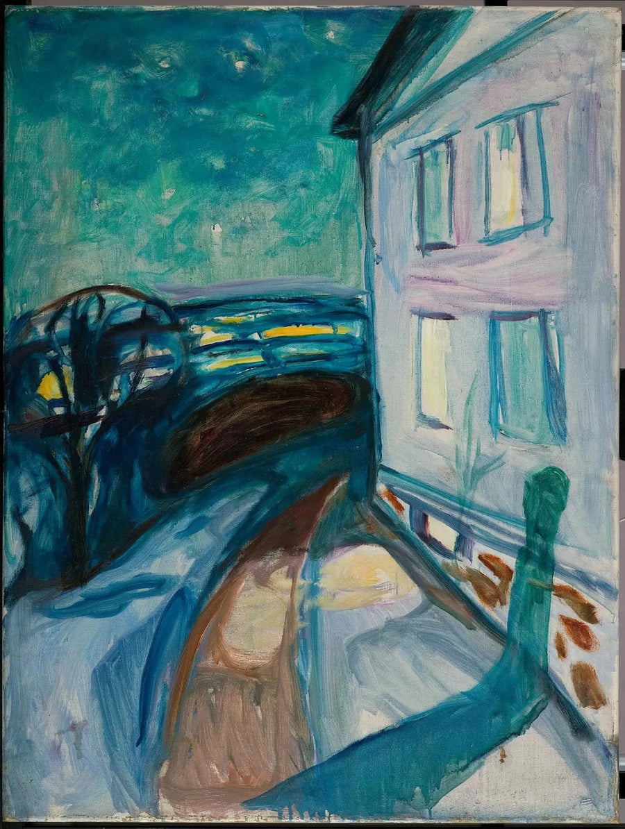 house wall in moonlight - Edvard Munch
