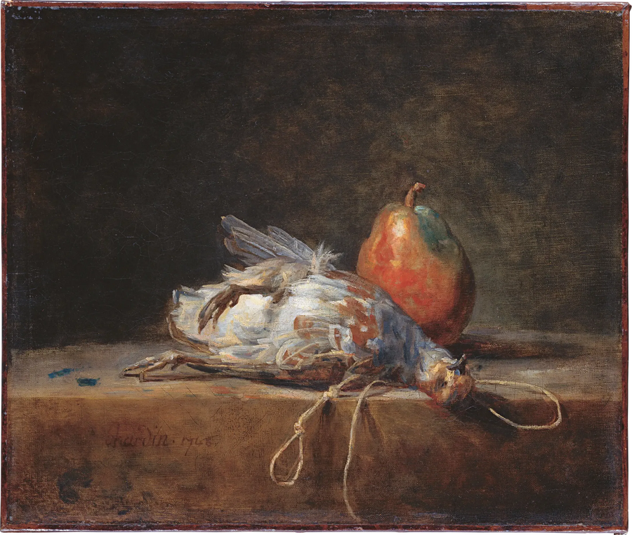 Still life with partridge and pear - Jean Siméon Chardin