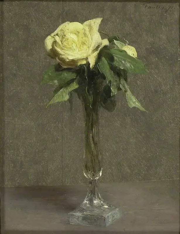 Yellow Rose Still Life - Henri Fantin-Latour