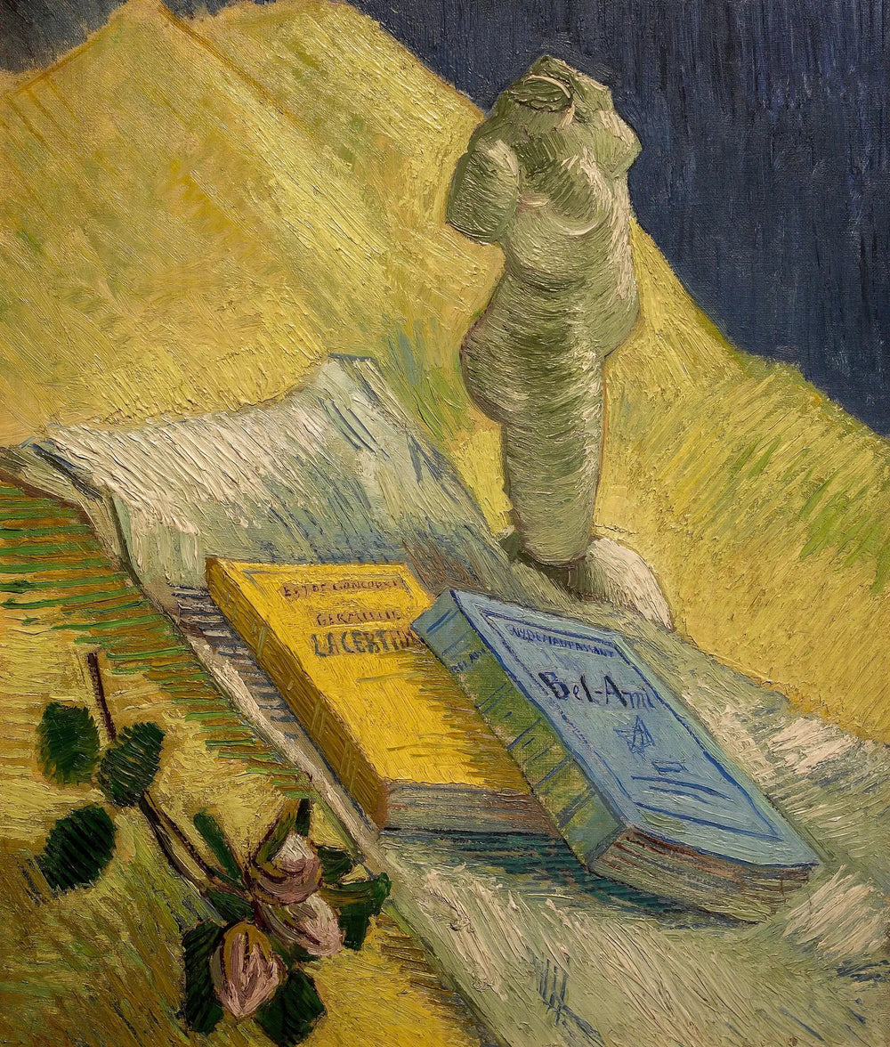 Nature morte à la statuette de plâtre et aux deux romans - Vincent van Gogh image 1 reproduction artisanale de tableau