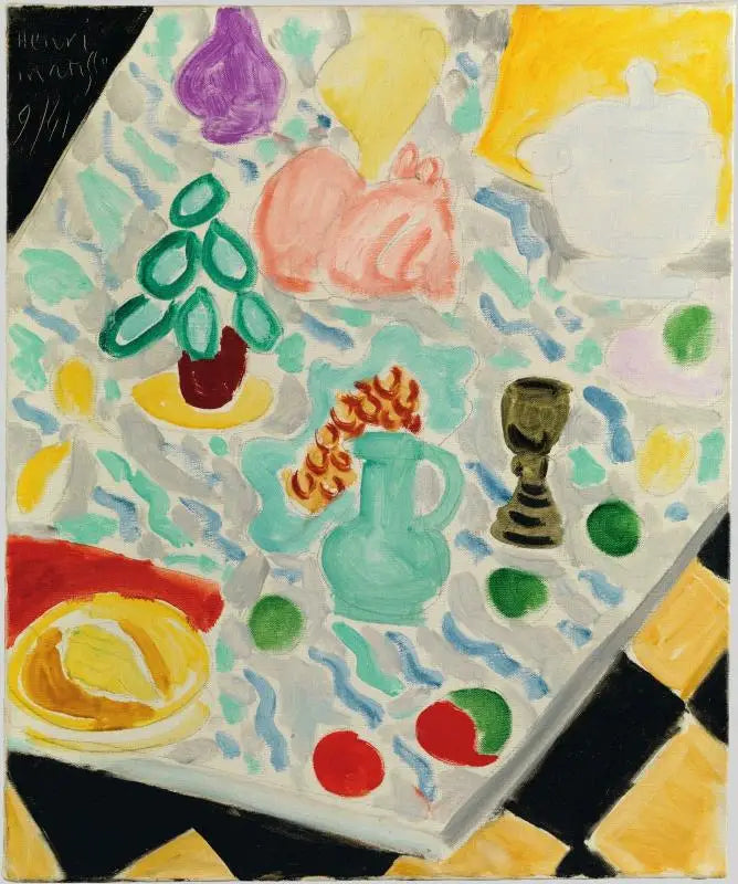 Still Life with Green Marble Table - Henri Matisse
