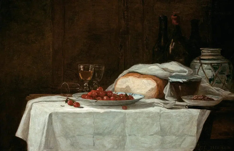 Still Life with Cherries - Eugène Boudin