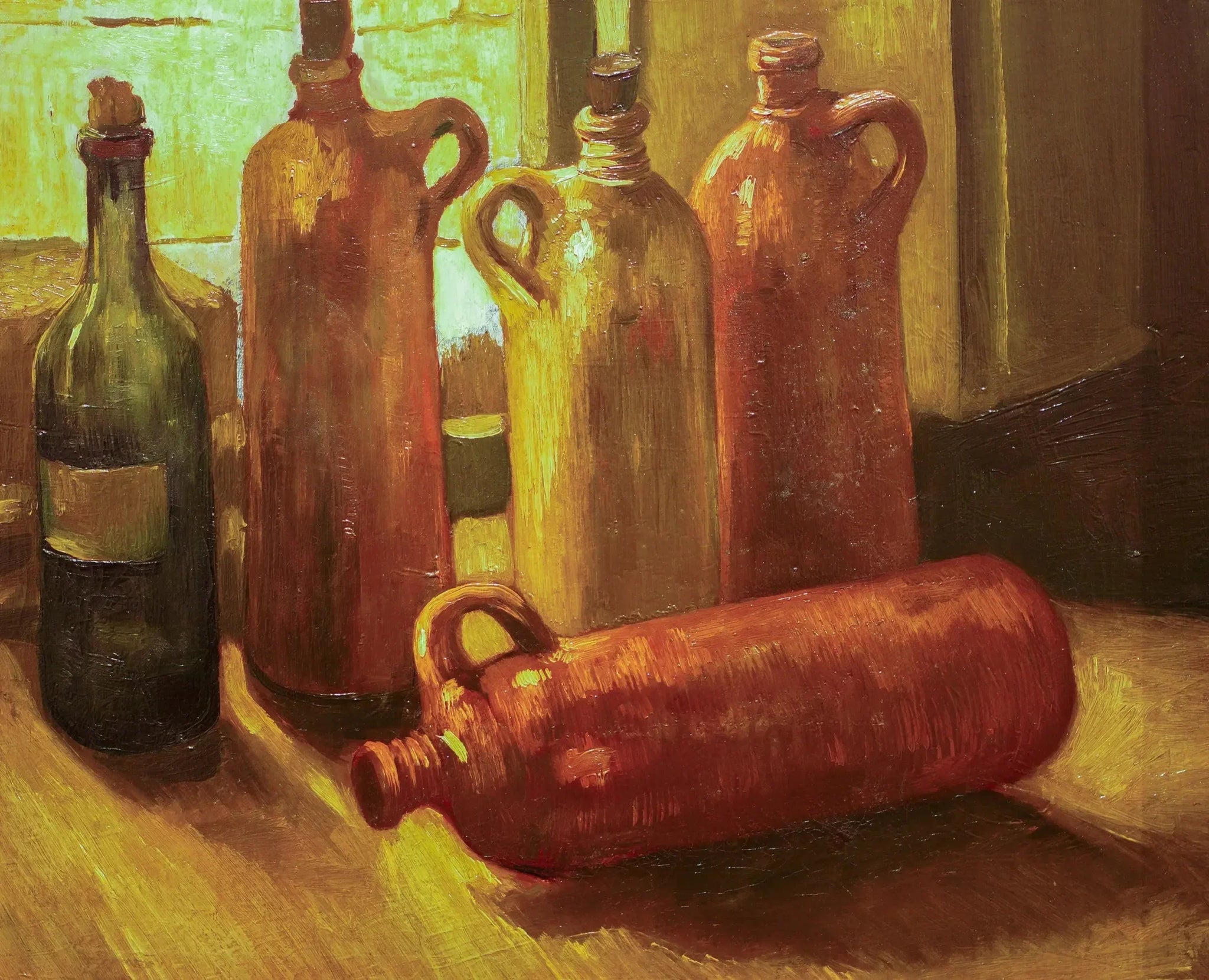 Nature morte aux cinq bouteilles - Vincent van Gogh image 1 tableau peint à l’huile sur toile