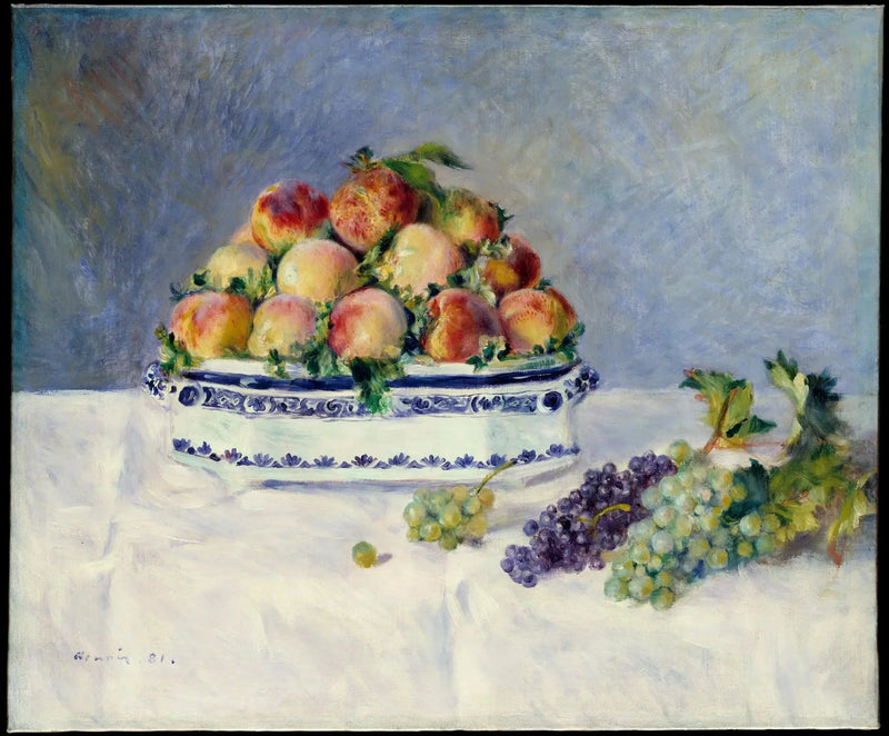 Still Life with Peaches and Grapes - Pierre-Auguste Renoir