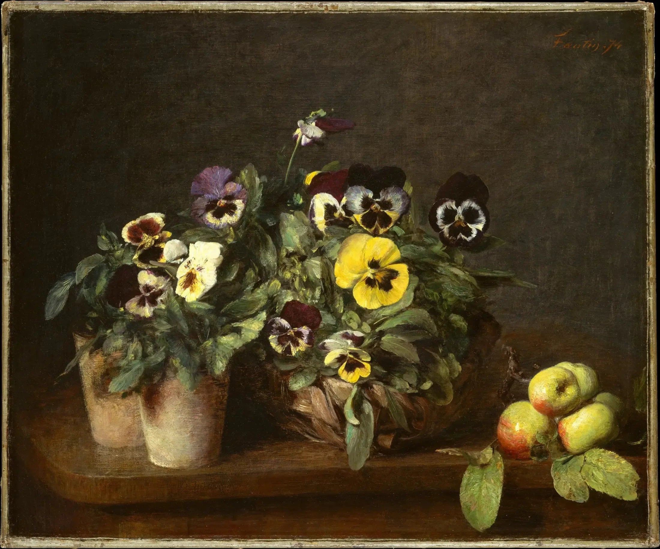 Nature morte aux pensées - Henri Fantin-Latour image 1 copie de tableau peinte à la main