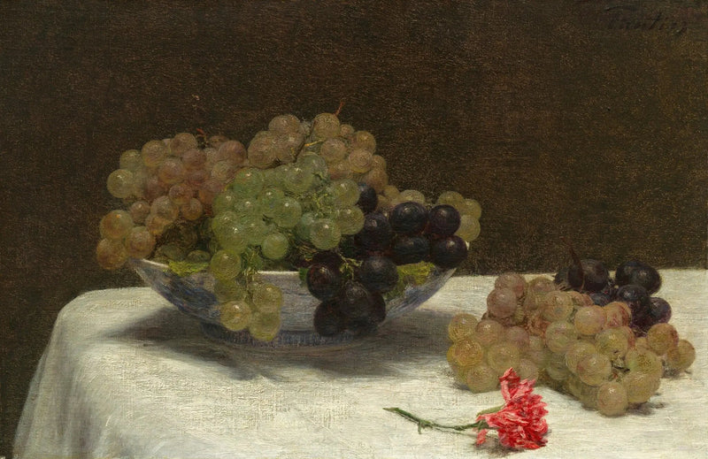 Still Life with Grapes and a Carnation - Henri Fantin-Latour