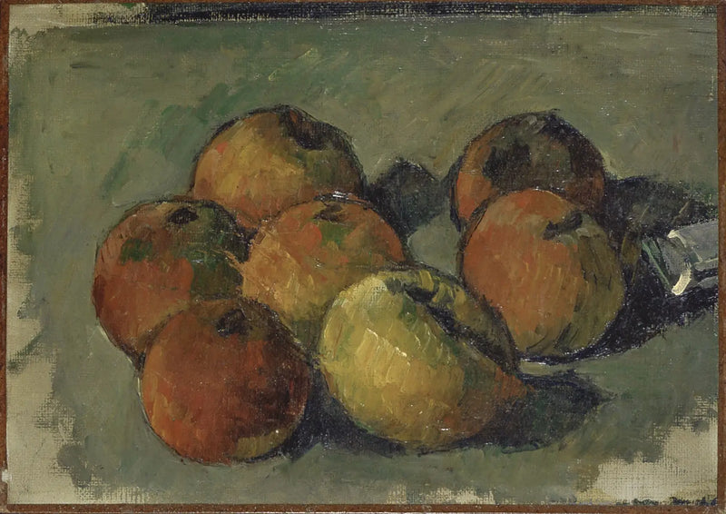 Still life with seven apples and paint tube - Paul Cézanne