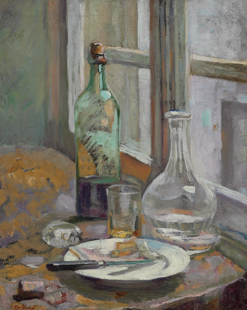 Still life with bottle and carafe - Édouard Vuillard