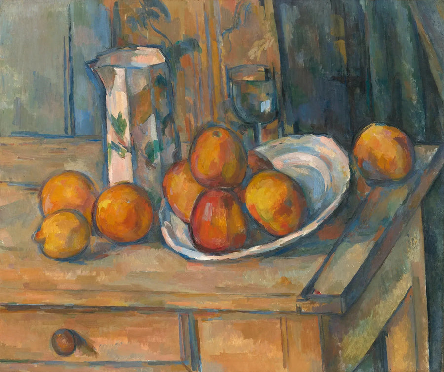 Still life with milk jug and fruit - Paul Cézanne