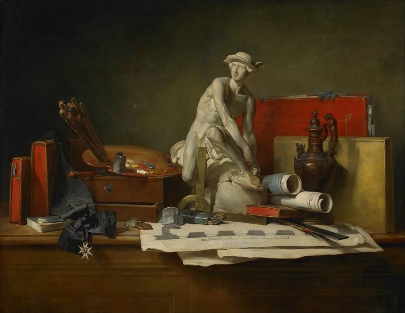 Still life with art attributes - Jean Siméon Chardin