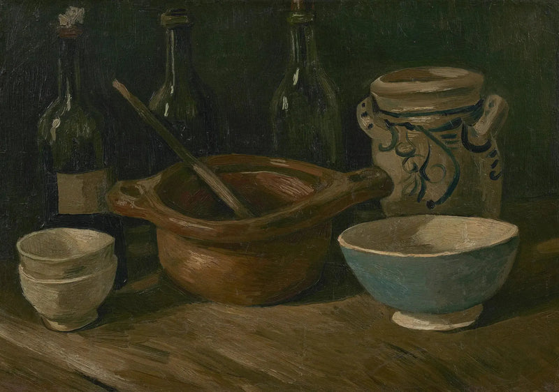 Still Life with Earthenware and Bottles - Vincent van Gogh